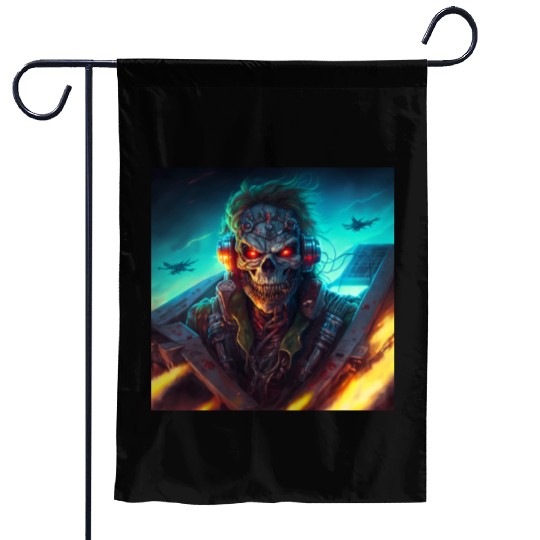 ZOMBIE IRON MAIDEN (version 13) Garden Flags