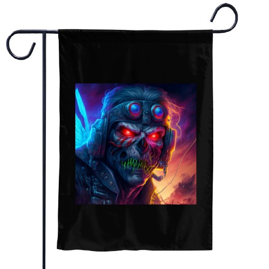 ZOMBIE IRON MAIDEN (version 9) Garden Flags