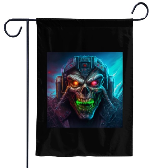 ZOMBIE IRON MAIDEN (version 8) Garden Flags