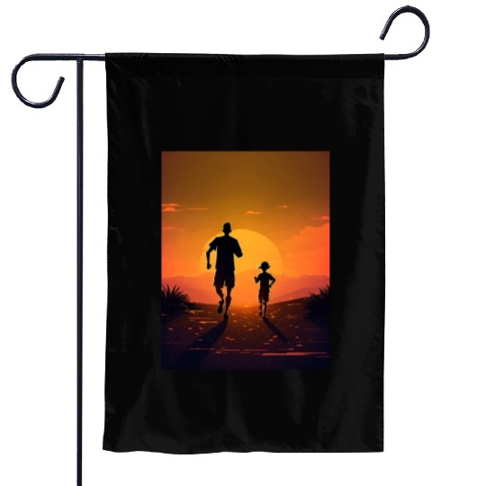 Running Exercise for Fitness Enthusiasts Father Garden Flags