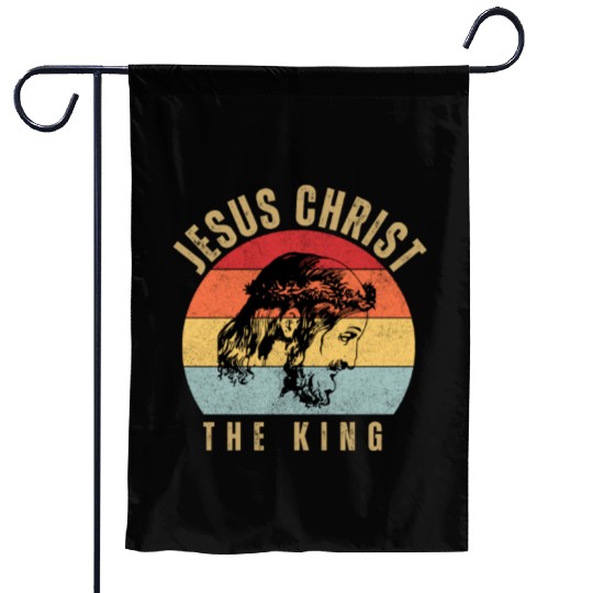 JESUS CHRIST THE KING RETRO DESIGN Garden Flags