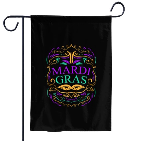 Lettering And Ornaments For Mardi Gras Garden Flags