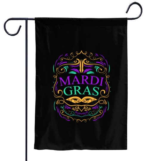 Lettering And Ornaments For Mardi Gras Garden Flags