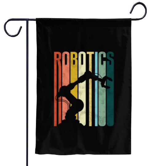 Robot Robotics Engineer Retro Garden Flags