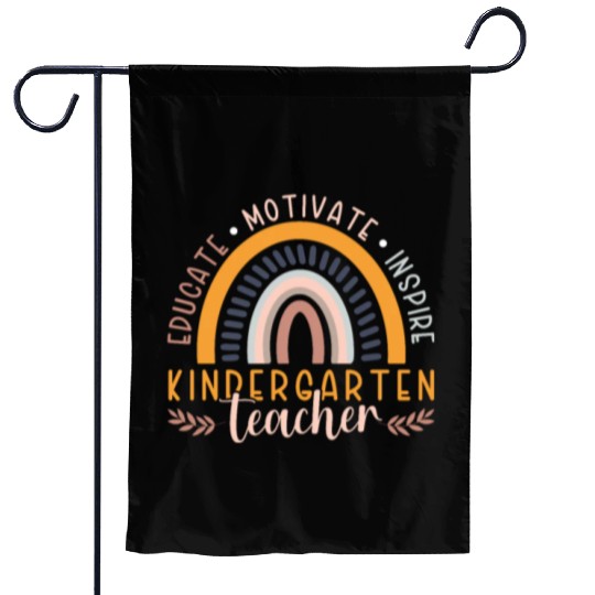 Educate Motivate Inspire Kindergarten Teacher Garden Flags