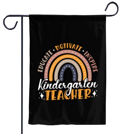 Educate Motivate Inspire Kindergarten Teacher Garden Flags