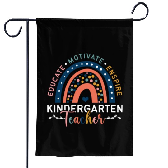 Educate Motivate Inspire Kindergarten Teacher Garden Flags