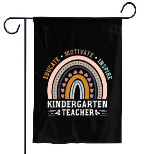 Educate Motivate Inspire Kindergarten Teacher Garden Flags