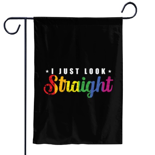 I just look straight LGBT Rainbow Pride Garden Flags