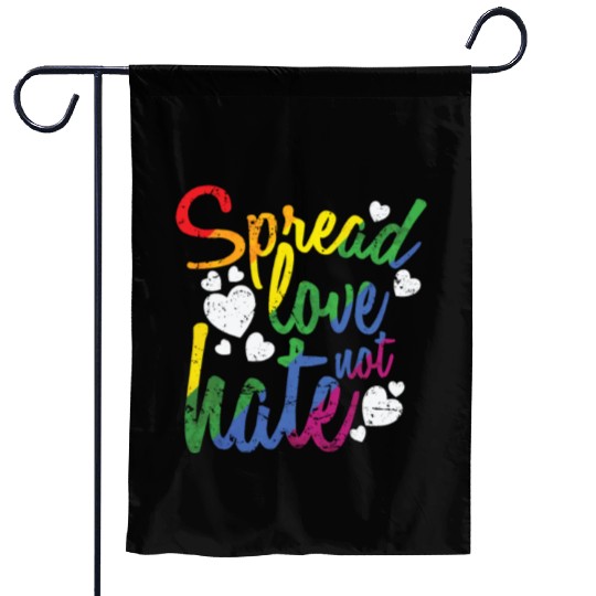 Spread Love not hate LGBT Rainbow Garden Flags