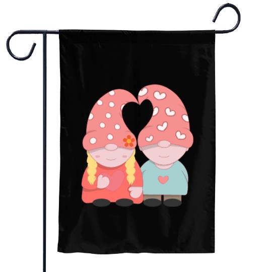 kawaii little gnomes filled with love Garden Flags
