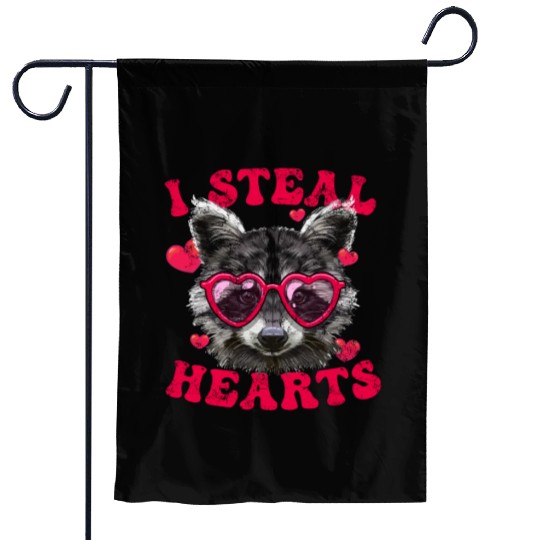 Valentine Raccoon Trash Panda I Heart Raccoons Garden Flags
