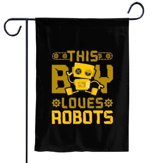 Robot Robotics Engineer Boy This Garden Flags