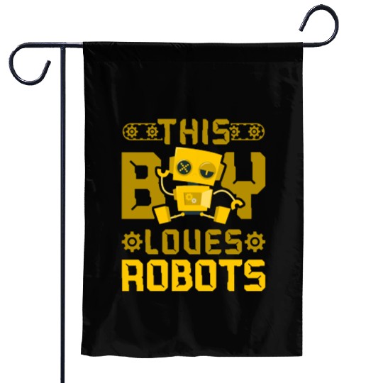 Robot Robotics Engineer Boy This Garden Flags