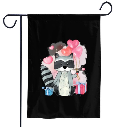 Raccoon Valentines Day Trash Panda Raccoon lover Garden Flags