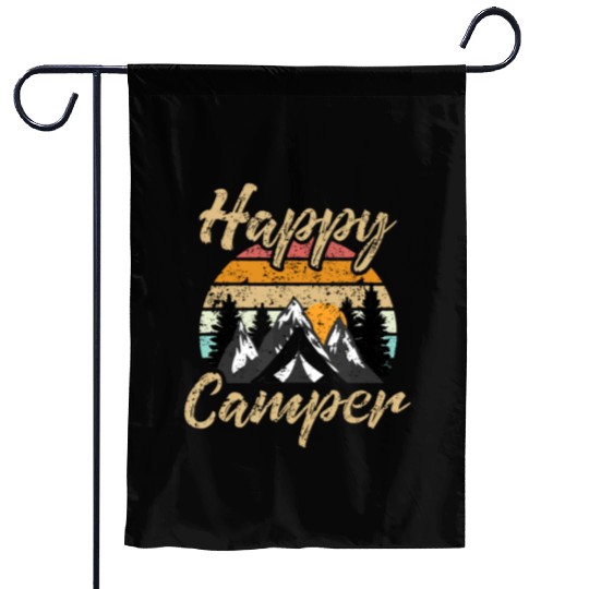 Funny Camping Hiking Lover Present Happy Camper Gi Garden Flags
