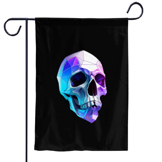 Polygon Skull Art Garden Flags