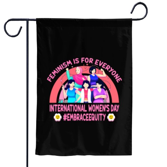 International Women's Day Embrace Equity Feminism Garden Flags