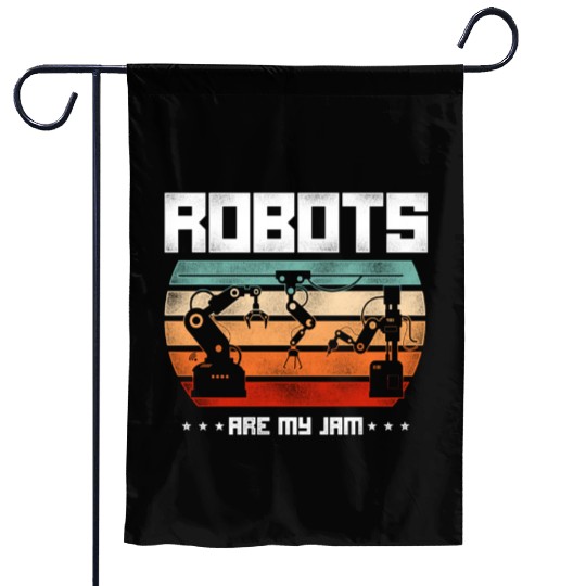 Robot Robotics Engineer Retro Garden Flags
