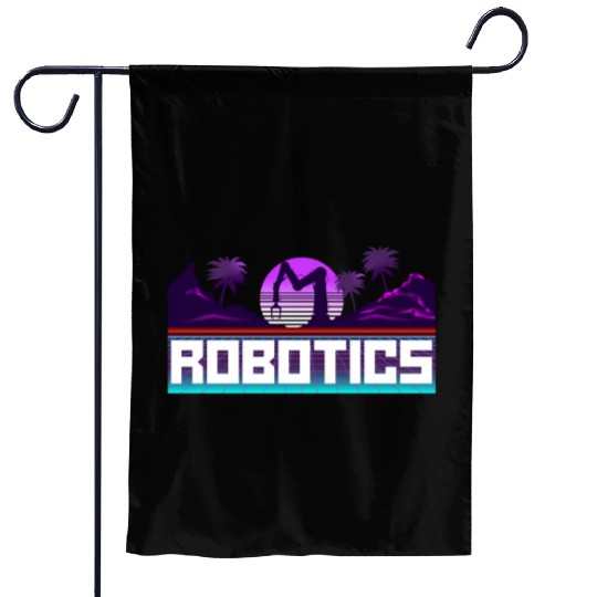 Robot Robotics Engineer Retro Garden Flags