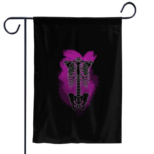 Neon Skeleton Rib Cage Garden Flags