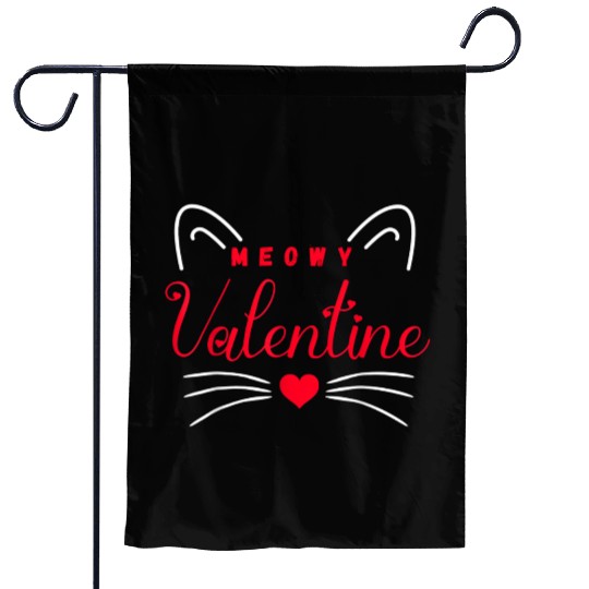 meowy valentine Garden Flags