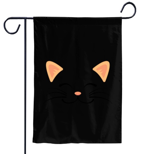 Floating Cat Face Garden Flags