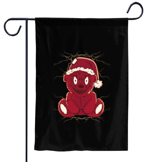 Scary smiling teddy-bear Scary smiling teddy-bear Garden Flags