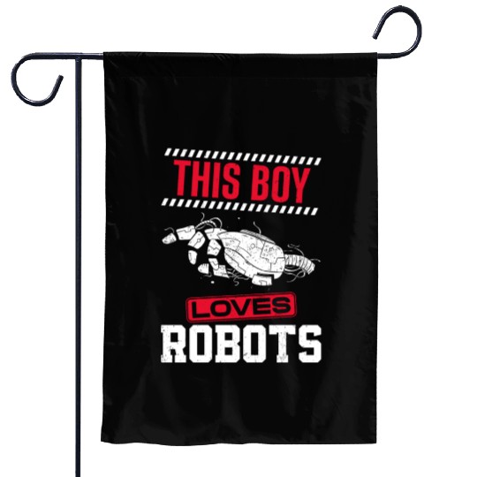 Robot Robotics Engineer Boy This Garden Flags