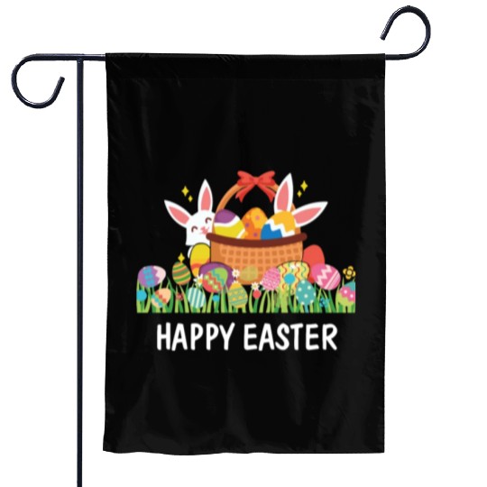 HAPPY EASTER Bunny Egg Hunt Wagon Girls Kids Mom Garden Flags