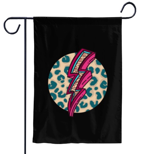Cheetah Print Lightning Bolt Garden Flags