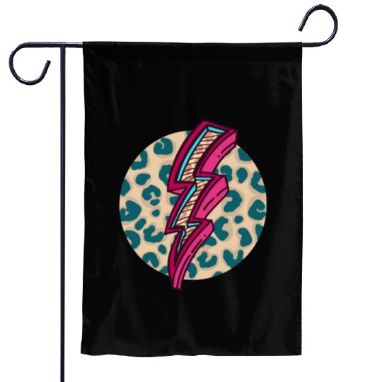 Cheetah Print Lightning Bolt Garden Flags