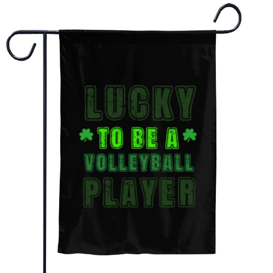 Lucky Volleyball Player, St Patrick's Day Gift Garden Flags