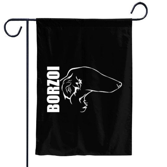 Funny Borzoi Profile dog mom sighthound hound Garden Flags