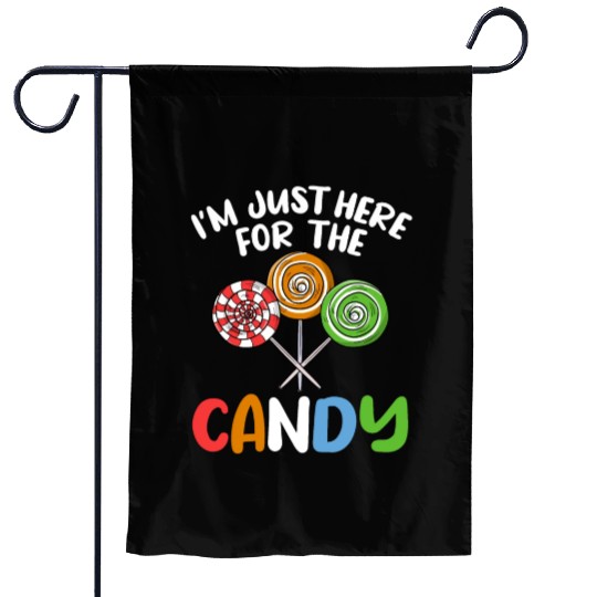 I'm Just Here For The Candy Lollipop Halloween Cos Garden Flags