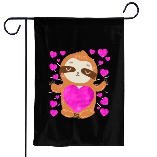 Couple love you my sloth Valentine's Day Garden Flags