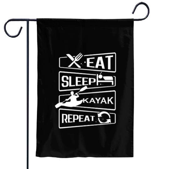 Eat Sleep Repeat Kayak Paddling Canoe Watersports Garden Flags