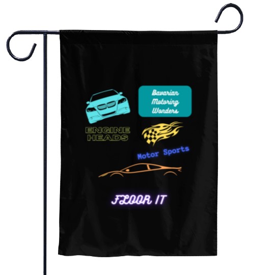 Car racing team design Garden Flags