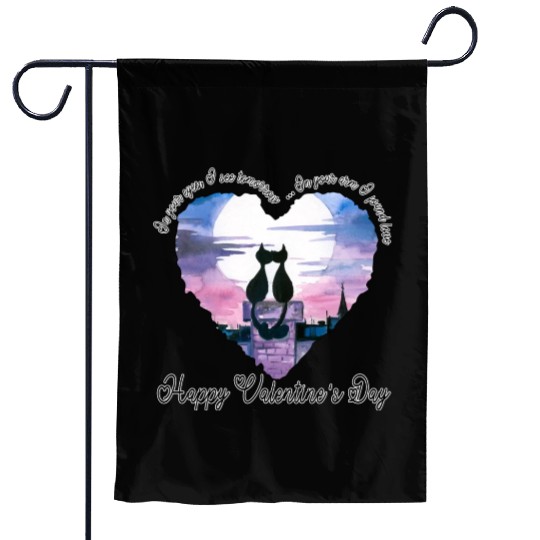 Cat love | happy valentines day | valentines day Garden Flags