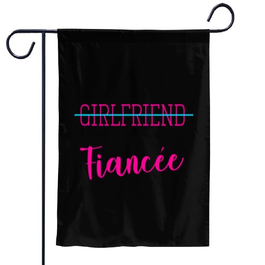Girlfriend Fiancee Couple Engagement Engaged Garden Flags