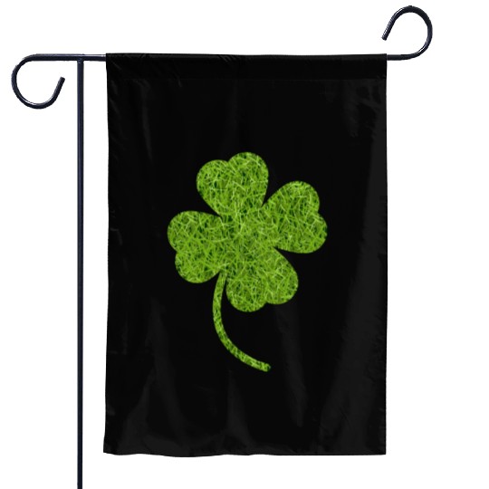 Shamrock Grass Print Garden Flags