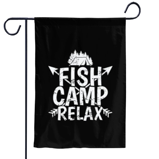 Fish Camp relax Vacation Mountains Campfire Garden Flags