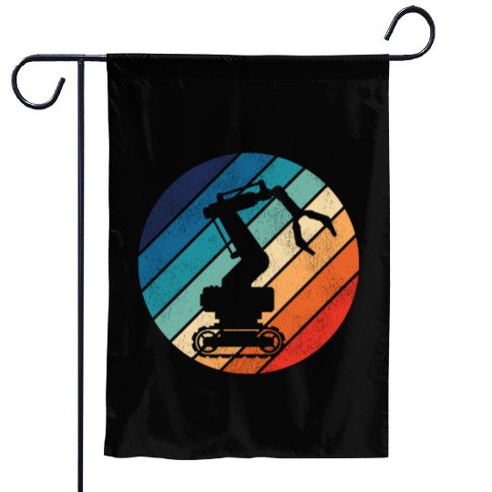 Robot Robotics Engineer Retro Garden Flags