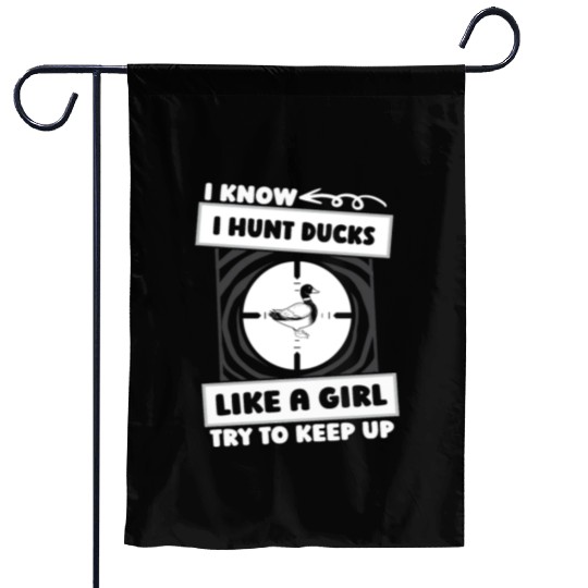 Duck Hunting Girl Garden Flags