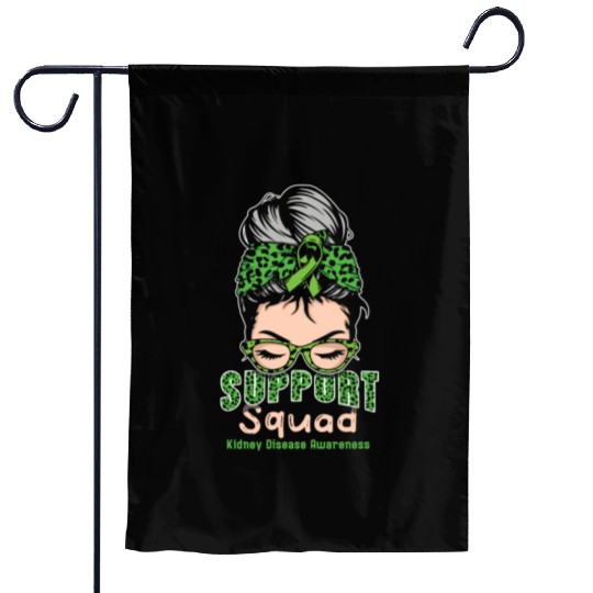 Support Squad Green Kidney Disease Awareness Month Garden Flags