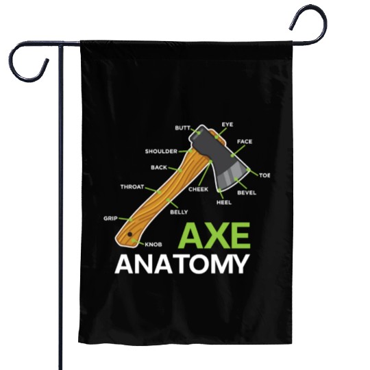 Funny Axe Anatomy For Axe Thrower Garden Flags