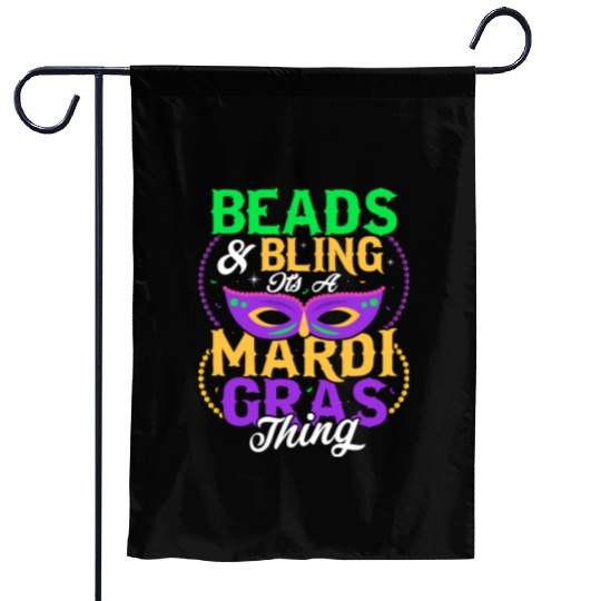 Beads & Bling It's A Mardi Gras Thing Mask Parade Garden Flags