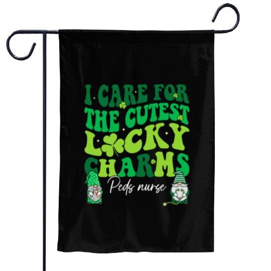 Groovy Retro NICU Nurse St Patrick's Day Garden Flags