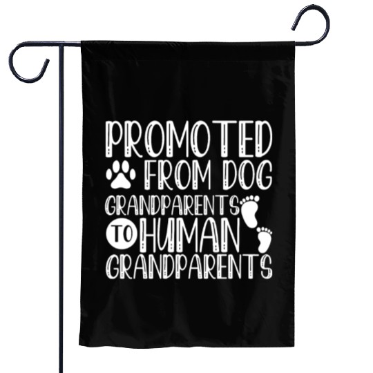 Promoted From Dog Grandparents To Human Grandparen Garden Flags