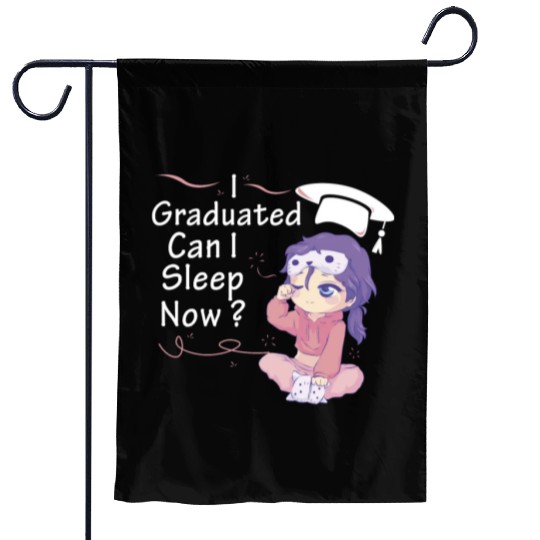 I Graduated Can I Sleep Now Sleepy Anime Chibi Cut Garden Flags